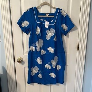 J.Crew Embroidered Linen Dress, NWT Size S